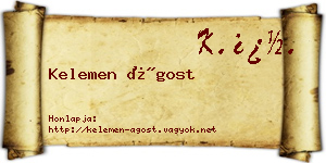 Kelemen Ágost névjegykártya