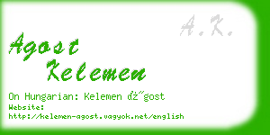 agost kelemen business card